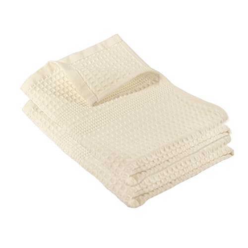GILDEN TREE Waffle Hand Towels for Bathroom Quick Dry Towel Super Absorbent Thin 100% Cotton Lint Free, Hand Towels for Bathroom Set of 2, Classic Style (Cream) - color: Cream, size: Hand Towel (2 Pack)