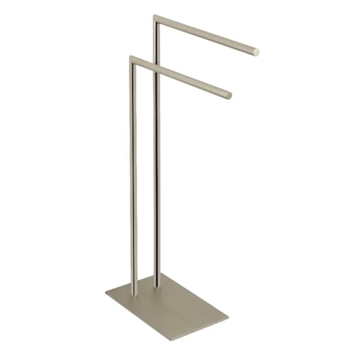 Kingston SCC8328 Pedestal 2-Tier Towel Rack, Brushed Nickel - color: Brushed Nickel