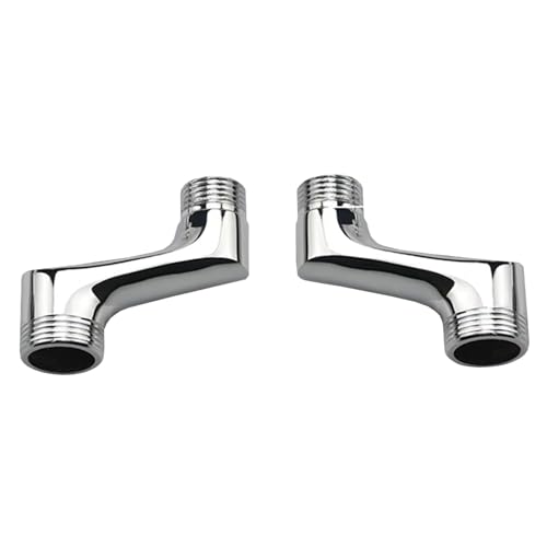 2Pcs Shower Head Adapter Brass Shower Head Extender Adjustable Swivel Arm 1/2 3/4 Offset Connection Excentric Toilet Connection