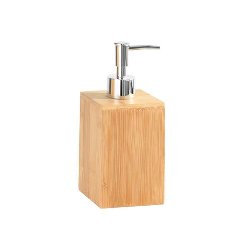 Fuller’s Bamboo Bathroom Counter Set – Eco-Friendly & Water-Resistant Sink Organizer | 4-Piece Vanity Tray, Soap Dispenser, Toothbrush Holder & Storage Container
