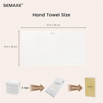 4-Pack White Cotton Hand Towels for Bathroom with Hanging Loops | Sink-side towels for drying hands and face, ideal for bathrooms, guest baths, powder rooms, OEKO-TEX certified, easy care - color: A03: White