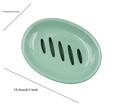2 Pack Plastic Soap Dish with Drain,Sponge Holder,for Shower,Bathroom,Kitchen (Green) - color: Green
