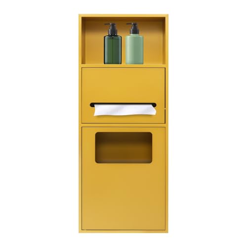 in-Wall Trash Bin Cabinet, Stainless Steel - color: Gold