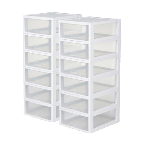 Sterilite Stacking Drawer Storage Organizer for Clothes, 16 Quart, 12-Pack | Stackable and Modular Clear Plastic Drawers and Containers for Clothing, Accessories, Craft Supplies, Shoes or Linens - size: 16 Quart, style: 12 Pack