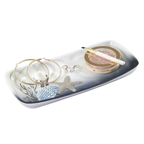 Avanti Linens – Bathroom Accessory, Resin Countertop Accessories, Oceanscape Inspired Bathroom Decor (Blue Lagoon Collection) - size: 10.3" x 5" x 1"