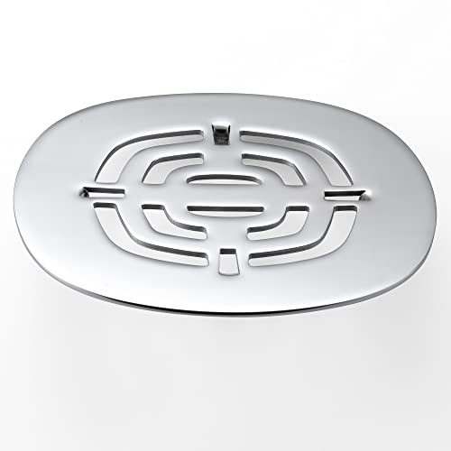 Bropury Easy-to-Install Snap-in Stainless Steel Shower Strainer Shower Drain Grid (Chrome) - color: Chrome