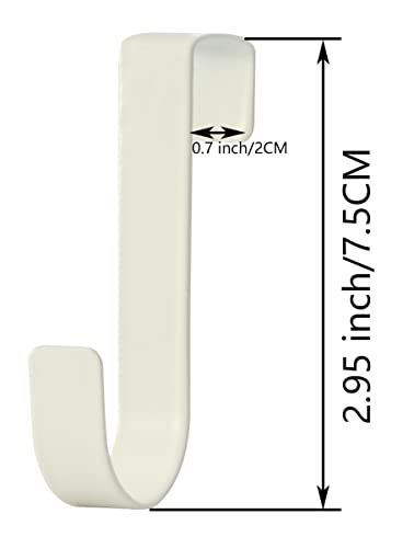 eywlwaar Over The Cabinet Door Single Hooks 5 Pack (White) - color: White