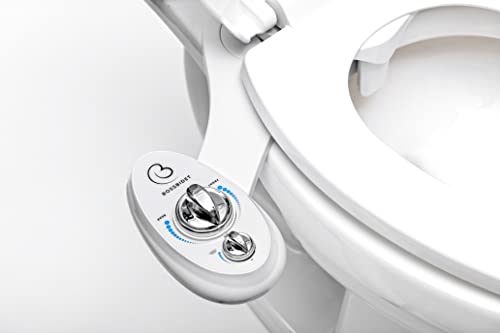 Luxury White Blue - Bidet Attachment for Toilet Seat - Dual Nozzles, Self-Cleaning, Non-Electric Water Sprayer, Save Money On Toilet Paper and Reduce Waste - color: White blue