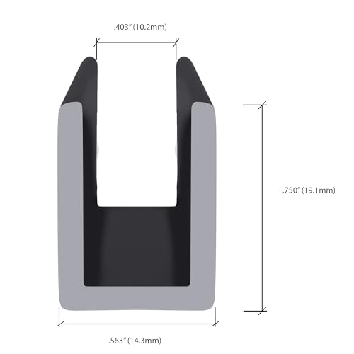 Brixwell SDCD380RB-CCP4 Oil Rubbed Bronze 3/8" Fixed Panel Shower Door Deep U-Channel 4 inch Sample - color: Oil Rubbed Bronze, size: 4 Inch - Sample