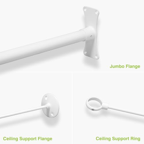 Naiture 60'' x 36'' D Shape Shower Curtain Rod with 36'' Vertical Ceiling Support, Aluminum, Matte White Finish - color: Matte White, size: 60'' x 36''