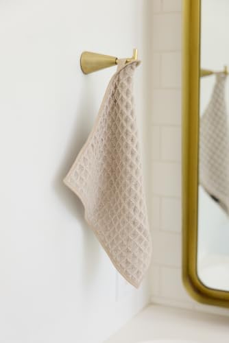 GEOMETRY Taupe Waffle Washcloths - color: Taupe, size: 10"x10" (3 pack)
