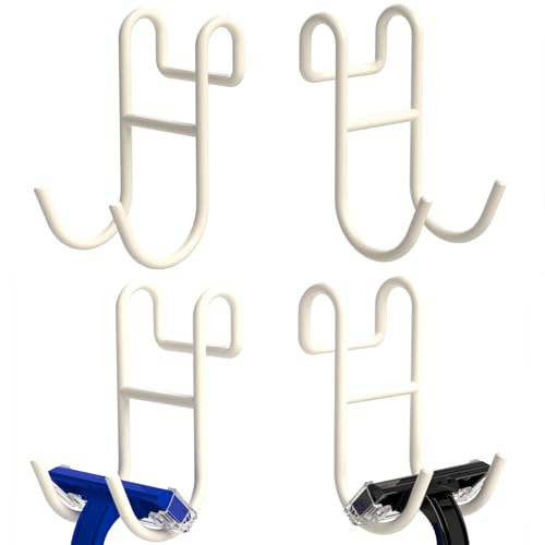 Shower Caddy Hooks, Razor Hanger for Shelf and Loofah (White - 4 Open) - color: White - 4 Open
