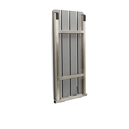 Hermosa 32" x 13.5" Back Wall-Mount Folding Phenolic Gray Tub Seat with 3" Slats - color: Phenolic Gray