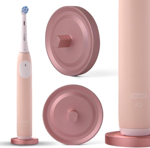 Oral-B Compatible Electric Toothbrush Holder, Rose Gold Aluminium Base for Bathroom, Metal Toothbrush Holder with Drip Catcher, Anti-Tipping, Pack of 2 - color: Rose Gold, size: 2