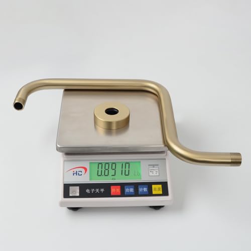 Shower Extension Arm, S shaped shower arm with Flange,Stainless Steel 13 Inch High Rise Shower Head Extender Arm,Brushed Gold,10Z4MK - color: Brushed Gold, style: S Shaped