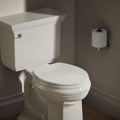 KOHLER K-4775-47 Brevia Round Toilet Seat with Quick-Release Hinges And Quick-Attach Hardware For Easy Clean, Almond - color: Almond, size: Round