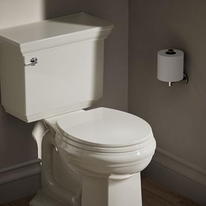 KOHLER K-4775-47 Brevia Round Toilet Seat with Quick-Release Hinges And Quick-Attach Hardware For Easy Clean, Almond - color: Almond, size: Round