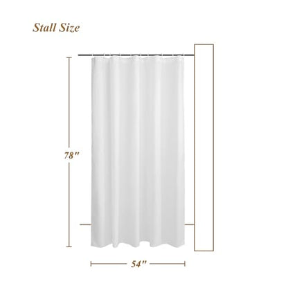 Mrs Awesome 54x78 Sustainable Shower Curtain Liner, Recycled Polyester Material, Eco Friendly, Non Plastic & Freon-Free Washable Stall Fabric Shower Curtain Liner with Magnets, 54" x 78", White - size: 54"W x 78"L (Pack of 1)