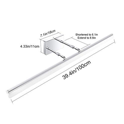 Aipsun 40 inch Modern LED Vanity Lights Adjustable Bathroom Light Fixtures Over Mirror Chrome Vanity Lighting 5500K - color: Chrome, size: 40 in