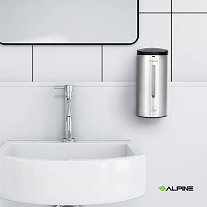 Alpine Automatic Soap Dispenser - Touchless Hand Sanitizer Liquid/Gel Dispenser - for Restaurant, Hospital, School, Hotel, Kitchen, and Bathroom-700mL(Stainless Steel)