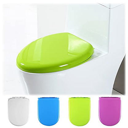 White Quick Release Toilet Seat with Easy Clean Polypropylene Material in Green, Purple, Blue, Sky Blue - One Size - color: Green