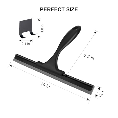 SetSail Squeegee & Toilet Brush and Holder, All-Purpose Window Squeegee for Tile Shower Walls, Sink, Mirror, Bathroom, Car Window
