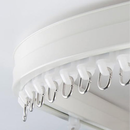 White Curved Curtain Track Ceiling Mount Heavy Duty, Wall Mounting Shower Closets Curtains Bendable Rail 50 45 40 35 30 25 20 15 10 5 ft, for Privacy in Open Rooms(Wall Mount,30PCS Pulley) - color: Wall Mount, size: 30PCS Pulley