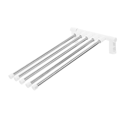 Tofficu Stainless Steel Rotating Wall Mounted Towel Rack with Bars Durable Bathroom Towel Holder for Quick Saving Organizer for Stylish Bathroom Storage