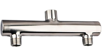 Dual Shower Head Manifold, G 1/2" Double Outlet Stainless Steel Water Connection for Fix Showerhead & Handheld Shower Polished