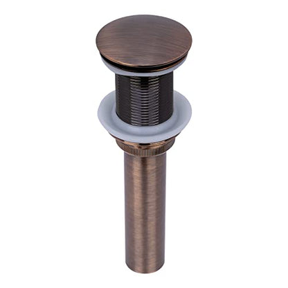 Antique Copper Push Button Bathroom Sink Drain Stop & Pop Lavatory Stopper Without Overflow Bathroom Basin - color: Antique Copper, style: Without Overflow
