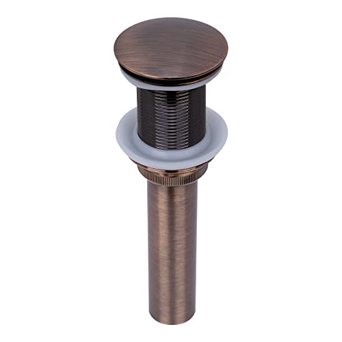 Antique Copper Push Button Bathroom Sink Drain Stop & Pop Lavatory Stopper Without Overflow Bathroom Basin - color: Antique Copper, style: Without Overflow