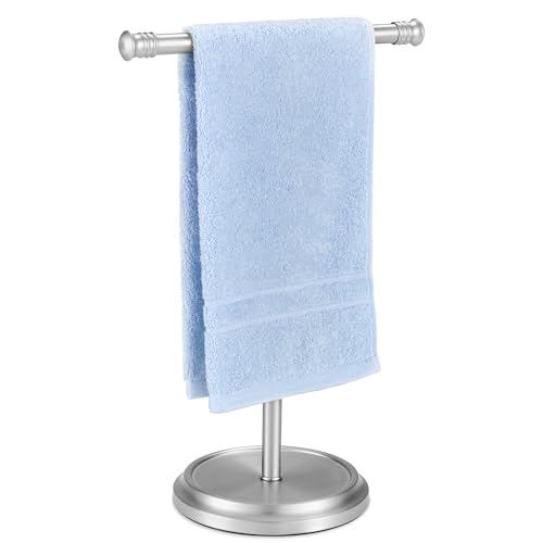Hand Towel Holder Stand, Free Standing Towel Rack Stand with Stainless Steel Base, Rust-Proof Towel Bar for Bathroom Kitchen Countertop (Brushed Nickel) - color: Brushed Nickel