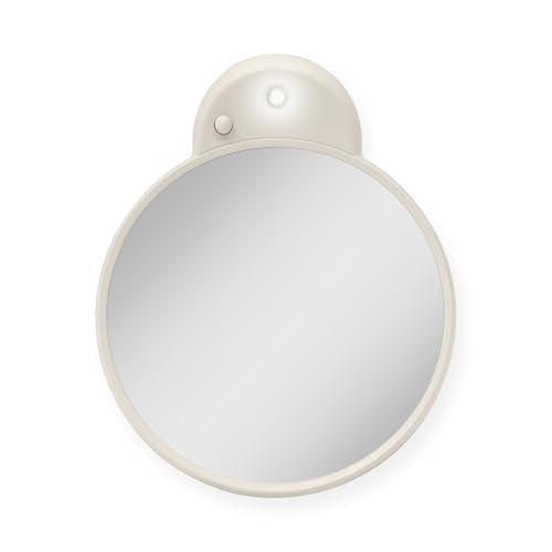 Zadro Magnification Lighted Compact Mirror with LED Light & Retractable Suction Cups – Travel Makeup Mirror, Cool White 6400K Lighting, Battery Operated, Made in USA (Neutral, 10X | 4.3" L x 3.5" W) - color: Neutral