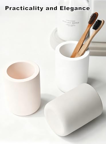 Nature Diatomite Toothbrush Holders for Bathrooms,Drying Stone Electric Toothbrush Holder, Toothpaste Holder, Water-Absorbent, Hand Made, Toothbrush Organizer for Bathroom Countertop, White - size: Single