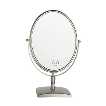 Surdy 10" Vanity Makeup Mirror 1X/3X Magnification Double Sided 360 Degree Swivel Magnifying Mirror for Table, Desk, Countertop Shaving Make Up