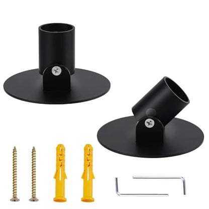 AHANDMAKER 2 Pack Adjustable Angled Shower Bracket Stainless Steel Wall Mount Curtain Rod Closet Rod Bracket for Bathroom Slanted Wall Sloped Ceilings Attic Bathrooms, Fits 1" Rods Black - size: 25 mm