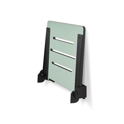 18 inch Silhouette Slimline Folding Wall Mount Shower Bench Seat, Sea Green Seat with Matte Black Frame - color: Sea Green Seat With Matte Black Frame