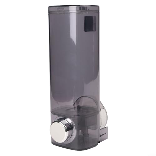 Wall-Mounted Soap Dispenser, 450ml Suction Cup No Drill Installation Gel Dispenser PET Material Space Saving Design for Bathroom Shower(Transparent Gray) - size: Transparent gray