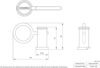 ECKOREA® Polished Chrome Tumbler Holder ECK-300C, Tumbler Included, Durable Zinc Alloy, Wall-Mounted, Screw-in - size: ECK-300C