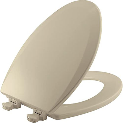 Bemis 1500EC 006 Toilet Seat with Easy Clean & Change Hinges, Elongated, Durable Enameled Wood, Bone, 1 Pack - color: Bone, size: Elongated