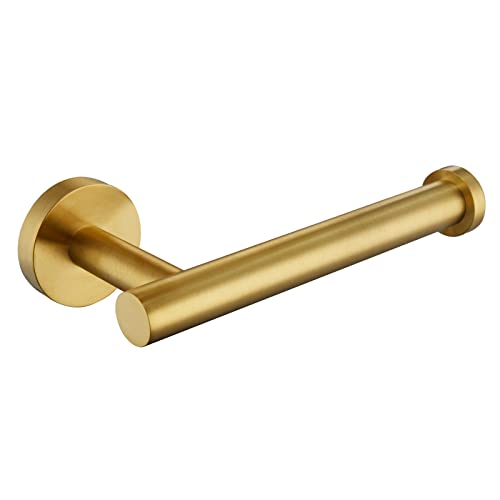 Toilet Paper Holder, Brushed Dark Gold, 304 Stainless Steel | Right-Side Open Design, One-Hand Roll Changes, Raised End Cap, Regular, Large & Mega Roll Fit, Guest Bathroom & Washroom Use - color: Brushed Dark Gold