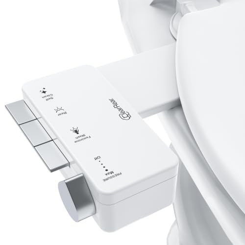 CLEAR REAR Bidet Attachment for Toilet Seat - Non-Electric with Self Cleaning Dual Nozzles, Leak Proof Connectors, Adjustable Water Spray, Rear & Feminine Wash - Hygienic Bathroom Upgrades - color: B. White