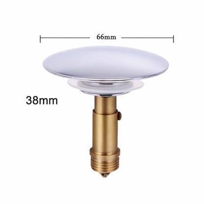 Cabilock Universal Bathtub Drain Stopper | 69mm Brass Pop Up Tub Stopper and Sink Plug Replacement | Bathroom Basin Water Catch Cover with Hair Strainer Filter, Easy to Install and Clean
