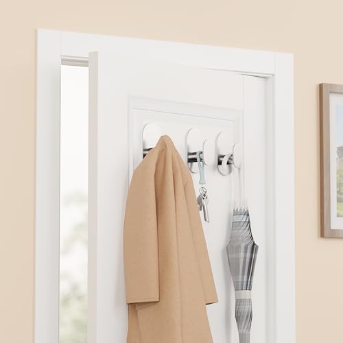 Aikzik Adhesive Towel Hooks - 4 Pack 26LB Heavy Duty Wall Sticky Waterproof Hooks for Hanging Coat, Towel, Robe, Wall Mount for Bathroom or Kitchen (Silver, Stainless Steel) - color: Silver-4
