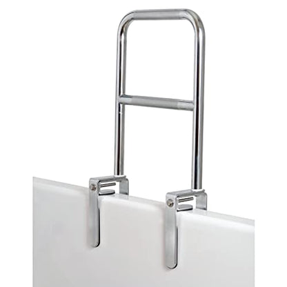Carex Tri-Grip Bathtub Rail with Chrome Finish - Bathtub Grab Bar Safety Bar For Seniors and Handicap - For Assistance Getting In and Out of Tub, Easy to Install on Most Tubs,Silver - style: Dual-Grip