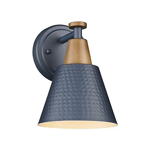 FEMILA 1-Light Wall Sconces, Modern Sconces Wall Lighting with Hammered Metal Shade, Bathroom Vanity Light Fixtures Wall Lamp for Mirror Bedroom, Dark Blue,4FG59B Blue - color: Navy Blue, size: 6"