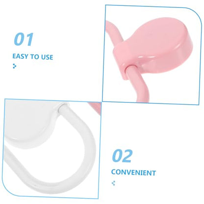 POPETPOP 2Pcs Adhesive Towel Ring Space Saving Plastic Hand Towel Holder for Bathroom Kitchen Modern Design Easy Installation Decor