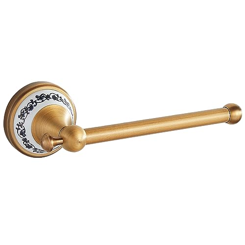 Toilet Paper Holder, Bathroom Toilet Paper Roll Holder Antique Bronze Brass Wall Mounted Bathroom Hardware Accessories,Porcelain Design - color: Toilet Paper Holder