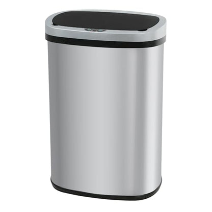 Kitchen Trash Can 13 Gallon Touchless Trash Bin with Lid,Stainless Steel | Automatic Motion Sensor Bathroom 50 Liter Trash Can ,Garbage Can Waterproof Garbage Bin Wastebasket for Toilet,Bedroom - color: Stainless Steel