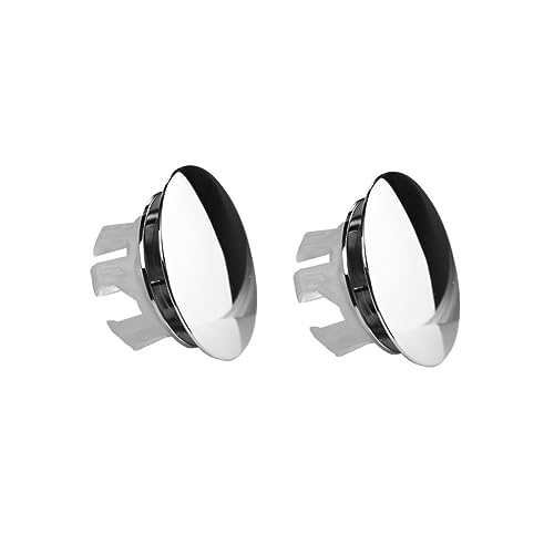 Sink Overflow Ring Chrome Bathroom Sink Overflow Cover Brass Material Insert in Round Trim Cap 2 Pack